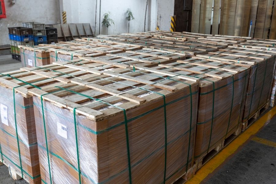 packing crate in warehouse